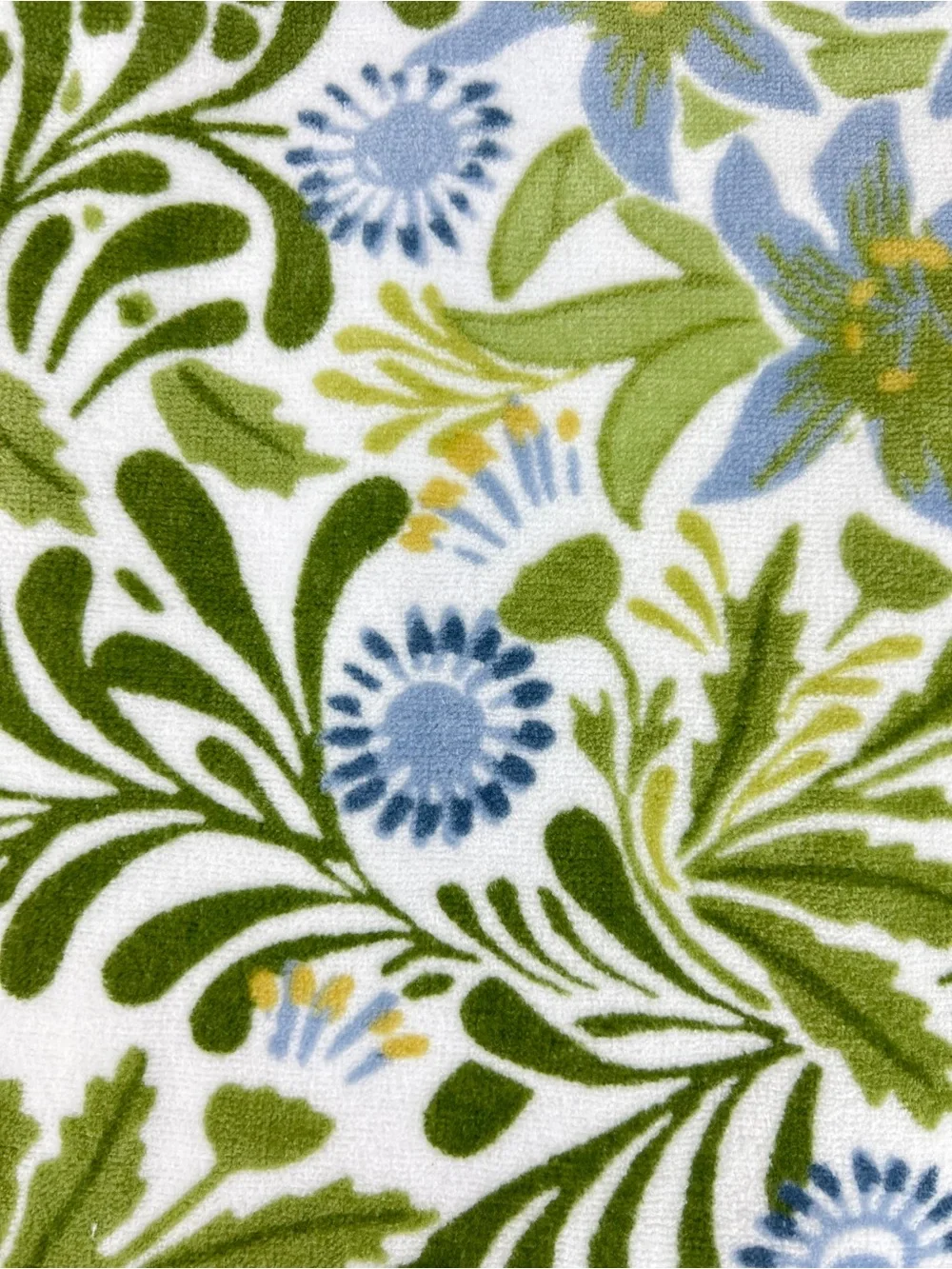 William Morris Bath Towels Floral Blue Green White Soft Velour Cotton 2 Pc NEW